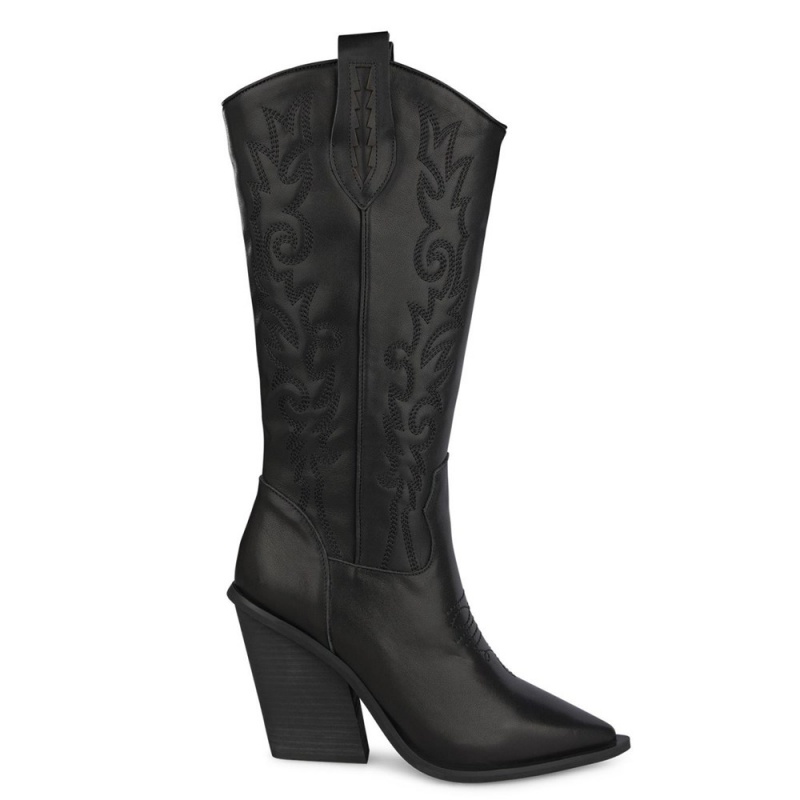 Bottes à Talons Alma En Pena Cowboy Boots With Embroidered Heel Bleu Femme | ATC-83424351